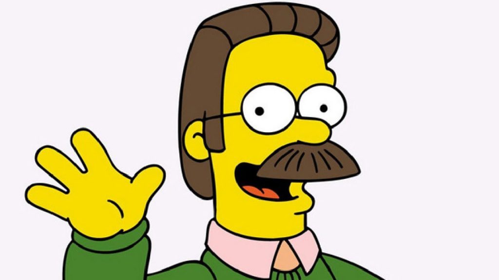Ned Flanders y los buenos vecinos de IP saludando