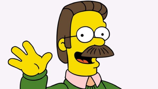 Ned Flanders y los buenos vecinos de IP saludando