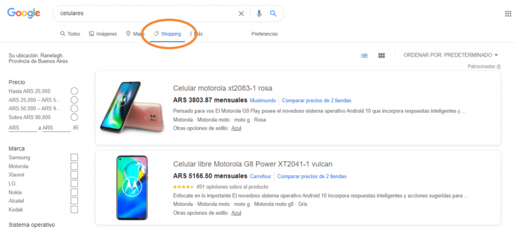 Google Shopping buscador